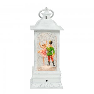 MELODY Noel nutcracker ballet scene glitter swirling LED water spinning Christmas Lantern Snow Globe