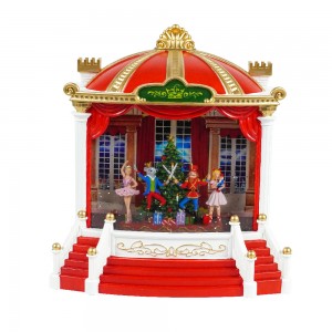 MELODY Nutcracker Ballet Teater Muzikal LED berkilauan berputar-putar Tanglung Air Dunia salji Hiasan Krismas