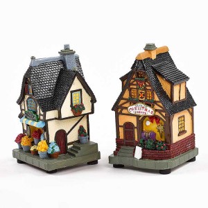 Delicate design christmas nativity wood house with kids/santa/store