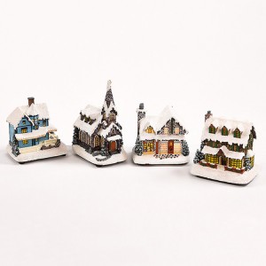 Delicate design christmas nativity wood house with kids/santa/store