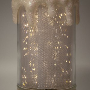 navidad batiri ṣiṣẹ tabletop waterproof waterfilled glittering ṣiṣu flameless LED fitila ina keresimesi ohun ọṣọ