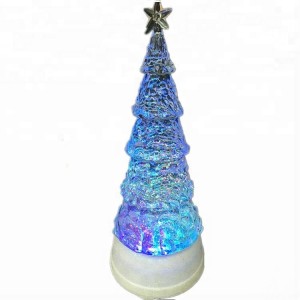 Decorație interioară colorată și veselă Brad de Crăciun din cristal iluminat cu LED acrilic