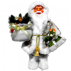 Atacado branco noel 60 cm tecido de pé papai noel estatueta de decoração de natal interior