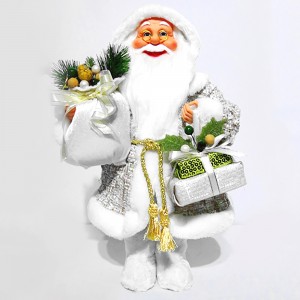 Atacado branco noel 60 cm tecido de pé papai noel estatueta de decoração de natal interior