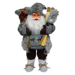 Decora Noelê Fabrîqa noelê ya bi tevahî 60 cm Di qumaşê qumaşê de Santa Claus radiweste