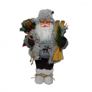 Grosir Kain plastik dekorasi Natal tokoh 80 cm noel Standing Santa Claus karo tas mistletoe