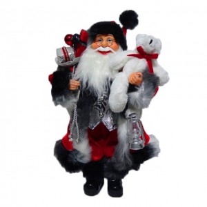 Wholesale Price Fiberglass Santa Claus - Custom design 40 cm Christmas indoor decor Plastic Standing Santa Claus figure for sale – Melody