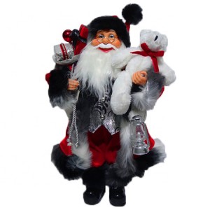 OEM Keresimesi titunse Big iwọn 80 cm noel fabric Iduro Santa Claus pẹlu mistletoe ebun apo