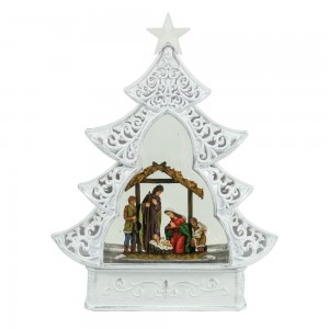 MELODY hars nativity scene Swirling Glitter LED krystbeam wetter Lantern Christmas snie globe