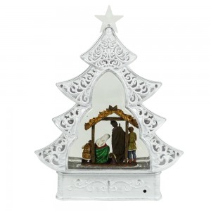 MELODY hars nativity scene Swirling Glitter LED krystbeam wetter Lantern Christmas snie globe