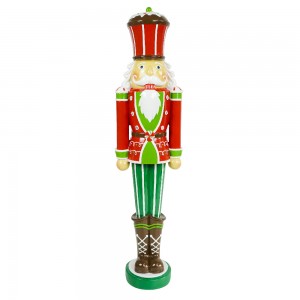 Xmas ti igba titunse iwọn Alabọde Polyresin Nutcracker pẹlu ina mu