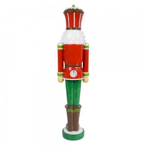 Xmas ti igba titunse iwọn Alabọde Polyresin Nutcracker pẹlu ina mu