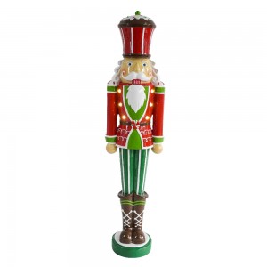 Pasko nga seasonal nga dekorasyon Medium size nga Polyresin Nutcracker nga adunay led light