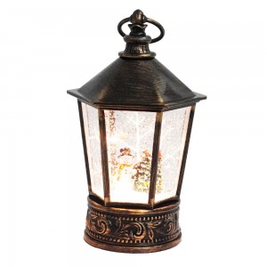 MELODY Antique Bronze LED кар адамы кооздолгон сахна жылтылдаган суу чырагы Рождестволук кар глобусу