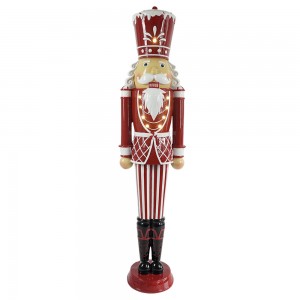 Addurn Nadolig maint mawr awyr agored & dan do polyresin nutcracker addurn gyda golau Led