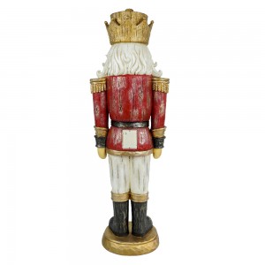 Xmas raws caij nyoog décor Loj loj Polyresin Nutcracker nrog coj teeb