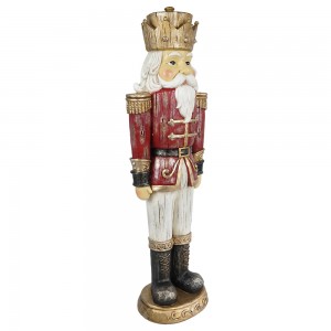 Addurn tymhorol y Nadolig Polyresin Nutcracker maint mawr gyda golau dan arweiniad