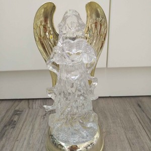 Christmas indoor decor Batterij Operated led acryl figuer Angel mei ferljochting