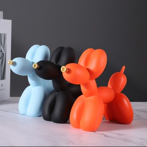 Wholesale Art Multiple colors Balloon Dog Home Decor Resin Animal Statue Custom Dogs Figurines Desktop Decoration