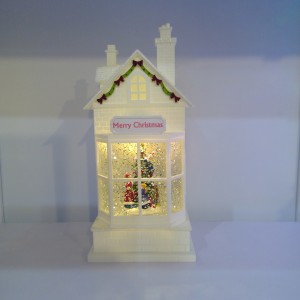 16″ H Lighted Musical Scene Carol Spinning Water Church ការតុបតែងបុណ្យណូអែល