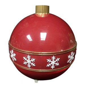 Plastic Indoor Dekor Red animéierten Xmas Snowball Tree Szen opzemaachen musikalesch Chrëschtdag Ornament