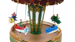 11 inch new arrive noel Xmas holiday decor musical LED lighted and animated Christmas Carousel With planes