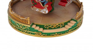 Led Illuminated Xmas holiday decor musical Led Rotating Christmas Carousel with Santa Sleigh