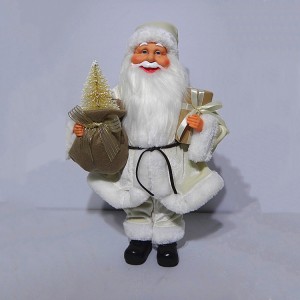 OEM Noel White 80 cm plastic Standing Santa Claus figurine for Christmas decoration