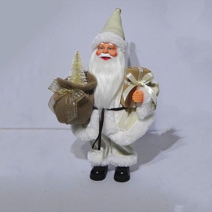 OEM Noel White 80 cm plastic Standing Santa Claus figurine for Christmas decoration