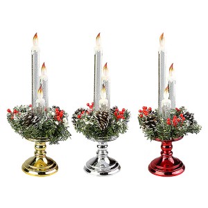 LED Acrylic Glitter hiasan lilin krismas berputar air