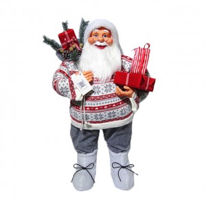 Bán buôn noel nhựa tinh tế đứng 80 cm Ông già Noel trong nhà trang trí Giáng sinh