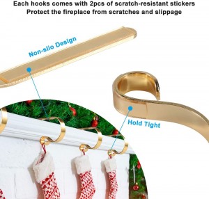 New arrive hot selling Metal hooking Christmas stocking hanger for seasonal sock hooker