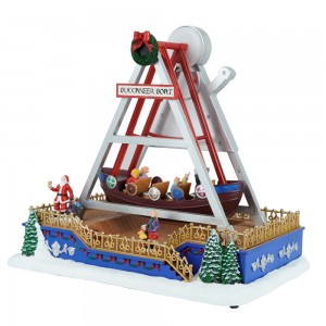 Wholesale Plastic Xmas holiday decor Fashion creative Christmas LED Buccaneer Boat music box craft gifts Christmas ornament