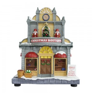 Christmas Ornaments LED Boutique With music Christmas village houses for Christmas Gifts Decoration