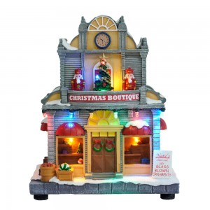 Christmas Ornaments LED Boutique With music Christmas village houses for Christmas Gifts Decoration