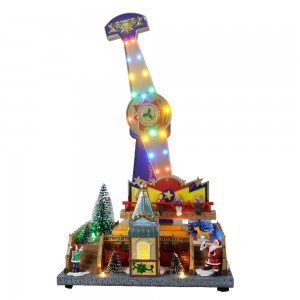 Hot sale Plastic Xmas decor Fashion Creative Christmas LED Meteor hammer music box craft gifts Christmas ornament