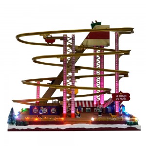 Plastic Fashion Creative Christmas LED Roller Coaster Music Box Roller Coaster Model Craft Gifts Christmas ornament