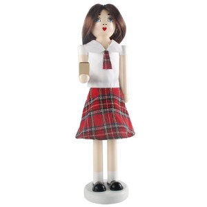 Osunwon ojo ibi ati ayẹyẹ ipari ẹkọ ebun iranti kekere girl onigi ipè nutcracker figurines