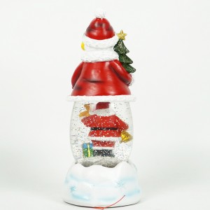 Wholesale new arrive noel BO water spinning Snowman musical led Christmas snow globe with Xmas Santa scene