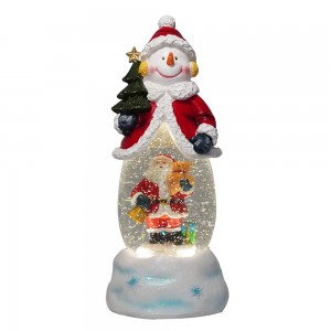 Wholesale new arrive noel BO water spinning Snowman musical led Christmas snow globe with Xmas Santa scene