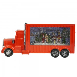 Großhandel neue Kunststoff Weihnachtssänger Familienszene Anhänger LKW Vintage Musikalische LED beleuchtete Weihnachtsschneekugel