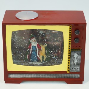 Comerț en-gros nou sosesc decor interior Crăciun Moș Crăciun scena reni apă filare BO Retro TV muzical led Crăciun glob de zăpadă