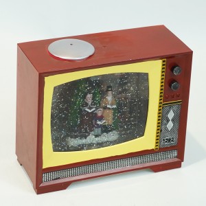 Nou sosesc Noel Crăciun colindători scenă de familie apă rotire masă BO Retro TV muzical led zăpadă glob