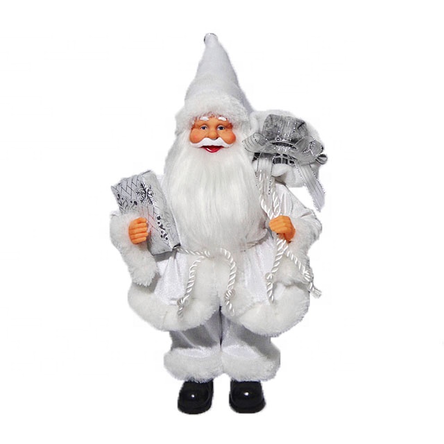 OEM China Santa Claus Dudley Moore - Wholesale Christmas indoor decoration plastic promotional cheap 30cm santa toy with colorful fabric clothes – Melody