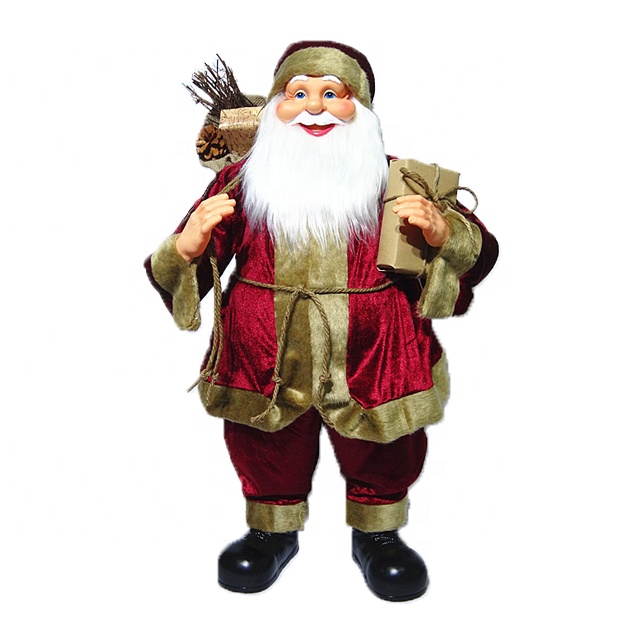 PriceList for Fiber Optic Santa Claus - Customized Noel 80 cm big plastic Standing Santa Claus Christmas decoration with Sack – Melody