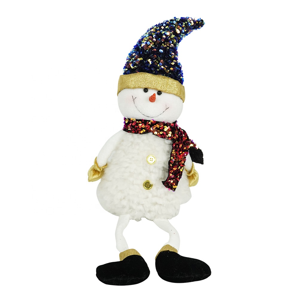 Titun de Keresimesi Iduro ati window titunse noel fabric joko snowman fun awọn ọmọ wẹwẹ ebun