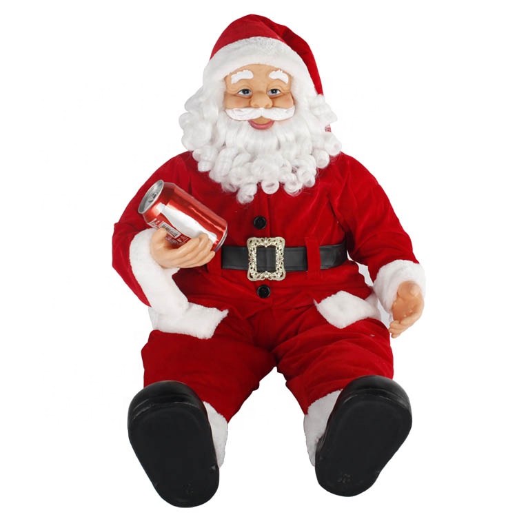 Best Price for Santa Claus Bruce Springsteen - Wholesale Melody Large Size Noel Fabric decor Christmas sitting Santa Claus figurine – Melody