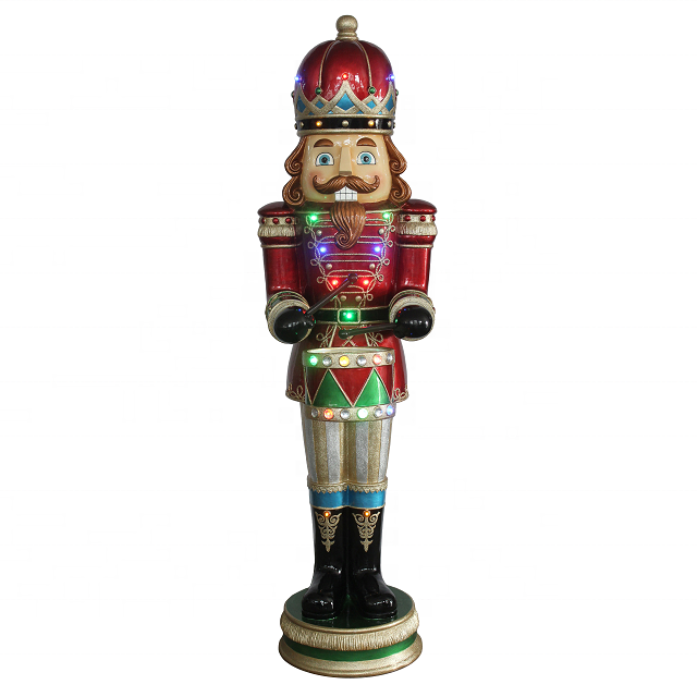 2018 Good Quality Nutcracker Large Outdoors - Giant outdoor decor resin fiberglass life size Christmas nutcracker soldier craft with musical led – Melody