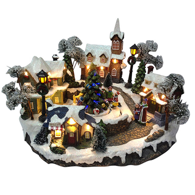 professional factory for Buddha Statue For Decoration - Illuminated polyresin christmas village musical christmas house decoration – Melody