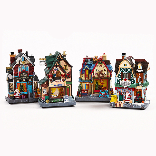 Bottom price Grandeur Noel Victorian Christmas Village - Delicate design christmas nativity wood house with kids/santa/store – Melody